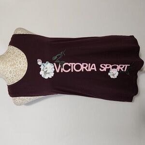 Victoria's Secret Tank Top Women's SZ SP Maroon Sport Open Back Activewear Yoga
